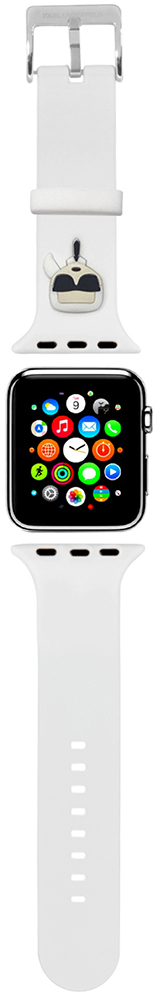 Ремешок для умных часов Karl Lagerfeld Apple Watch 41|40|38 mm Silicone Karl head Белый 0400-2261 - фото 3