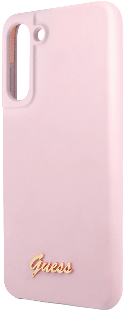 

Чехол-накладка Guess, для Samsung Galaxy S21 FE Liquid silicone Gold metal logo Hard Лавандовый