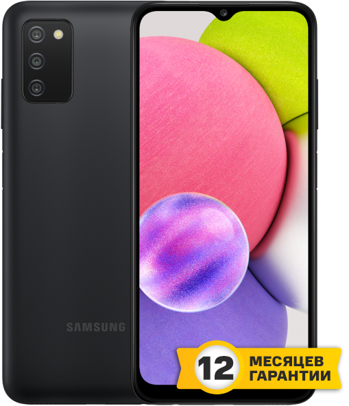 Смартфон Samsung Galaxy A03s 3/32Gb Dual sim Чёрный (SM-A037FZKDS) 0101-8182 Galaxy A03s 3/32Gb Dual sim Чёрный (SM-A037FZKDS) - фото 1