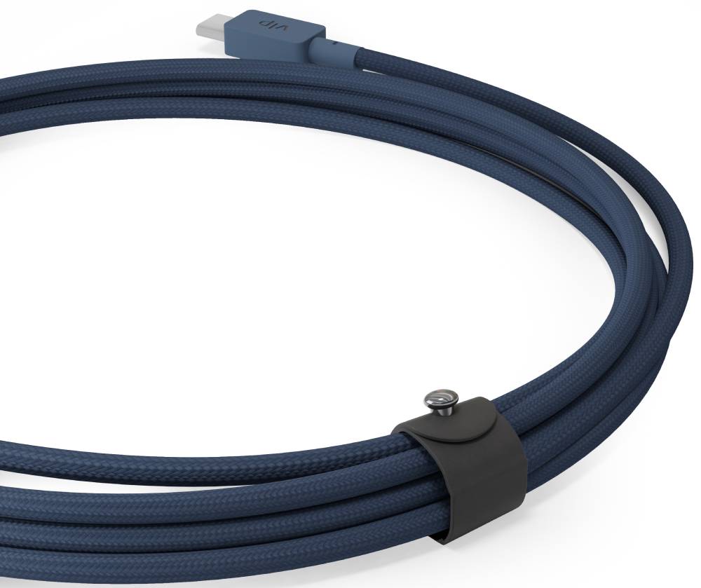 Дата-кабель VLP Nylon Cable USB-C-USB-C 60W 1.2 м Темно-синий 0307-0838 - фото 2