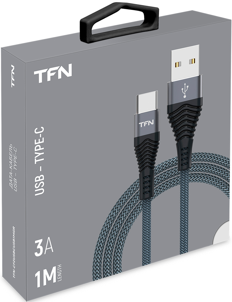 Дата-кабель TFN Type-C с защитой от излома Grey 0307-0510 - фото 3