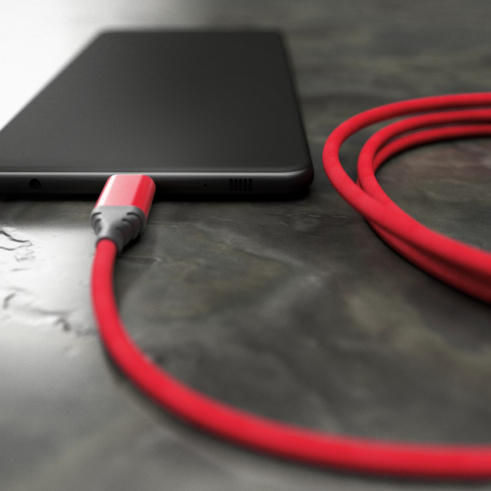 Дата-кабель Akai CE-610 USB-A-Lightning оплетка текстиль Red 0307-0737 - фото 3