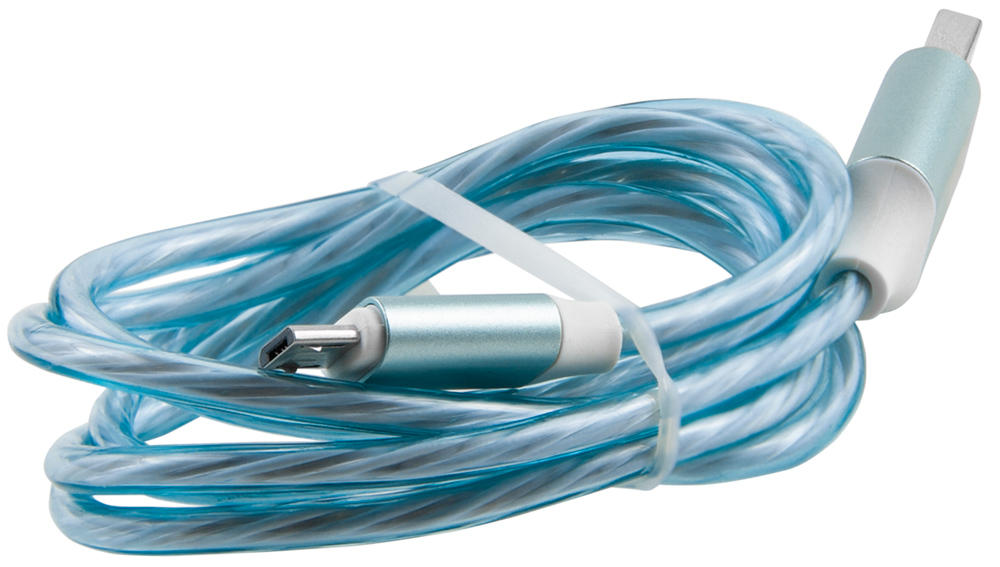 Дата-кабель RedLine LED USB-microUSB 1м Light Blue 0307-0573 - фото 1