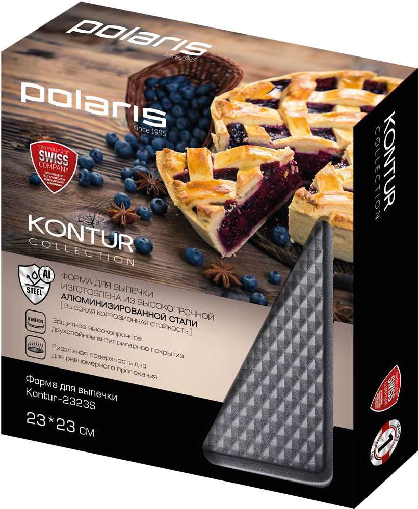 Форма для выпечки Polaris Kontur-2323S квадратная Black 7000-1044 - фото 3