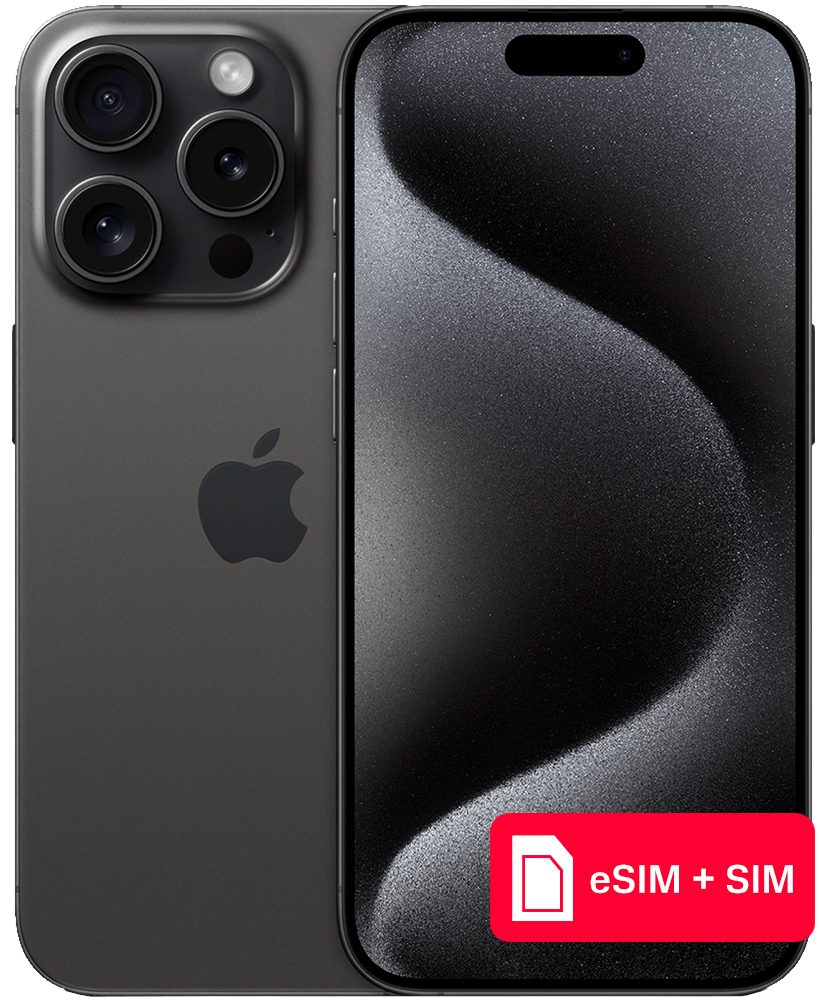 

Смартфон Apple, iPhone 15 Pro 1Tb eSIM + SIM Черный титан