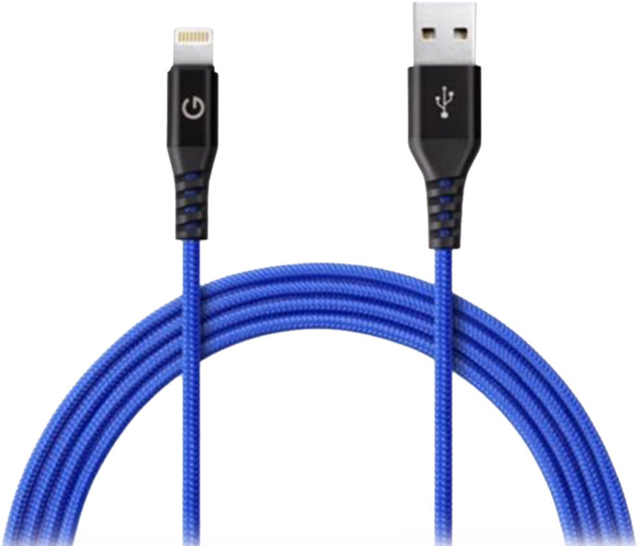 

Дата-кабель Energea, Alutough Kevlar Lightning-USB MFI 1,5м Blue