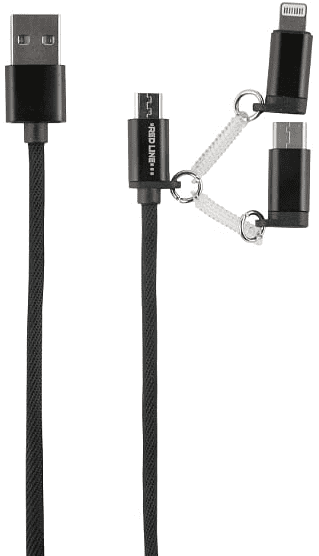 Дата-кабель RedLine LX09 USB A-Micro+переходники Black 0307-0642 LX09 USB A-Micro+переходники Black - фото 1