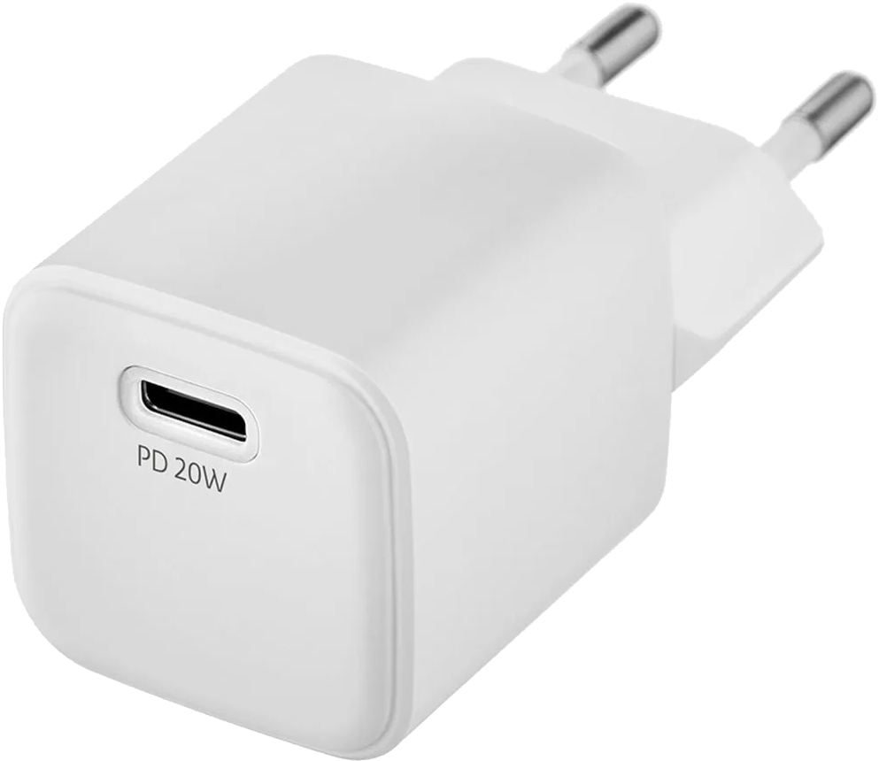 СЗУ uBear Select wall charger PD 20W QC 3.0 Белое (WC20WH01-AD) адаптер питания ubear select wall charger 20w бел usb c wc20wh01 ad 1 шт