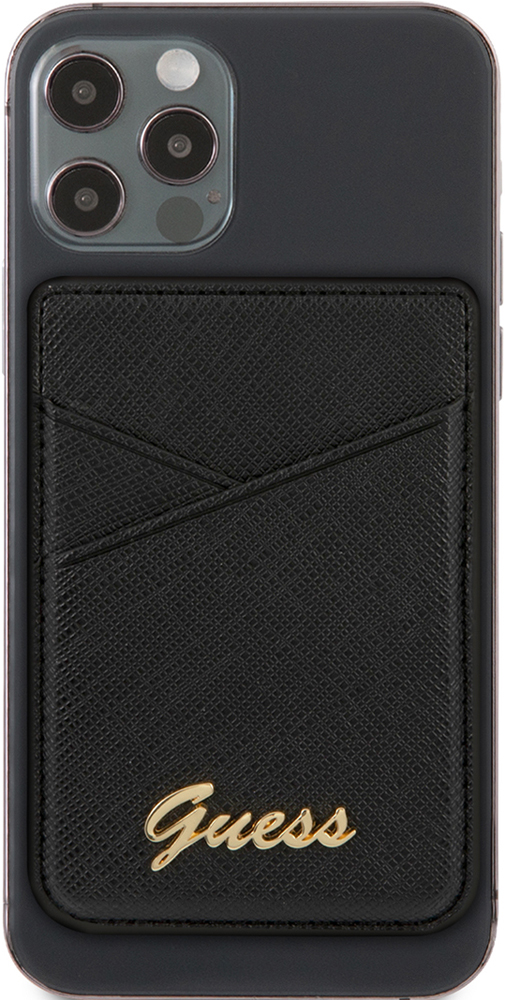Картхолдер Guess Wallet Cardslot Magsafe Saffiano Script logo Черный 0319-0359 GUWMSSASLBK - фото 2