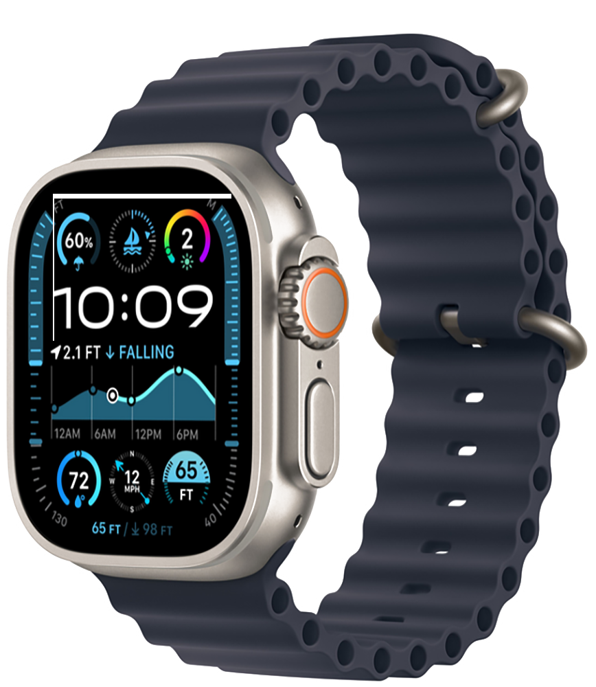 

Часы Apple, Watch Ultra 2 (2024) Natural Titanium +ремешок Ocean Band Navy