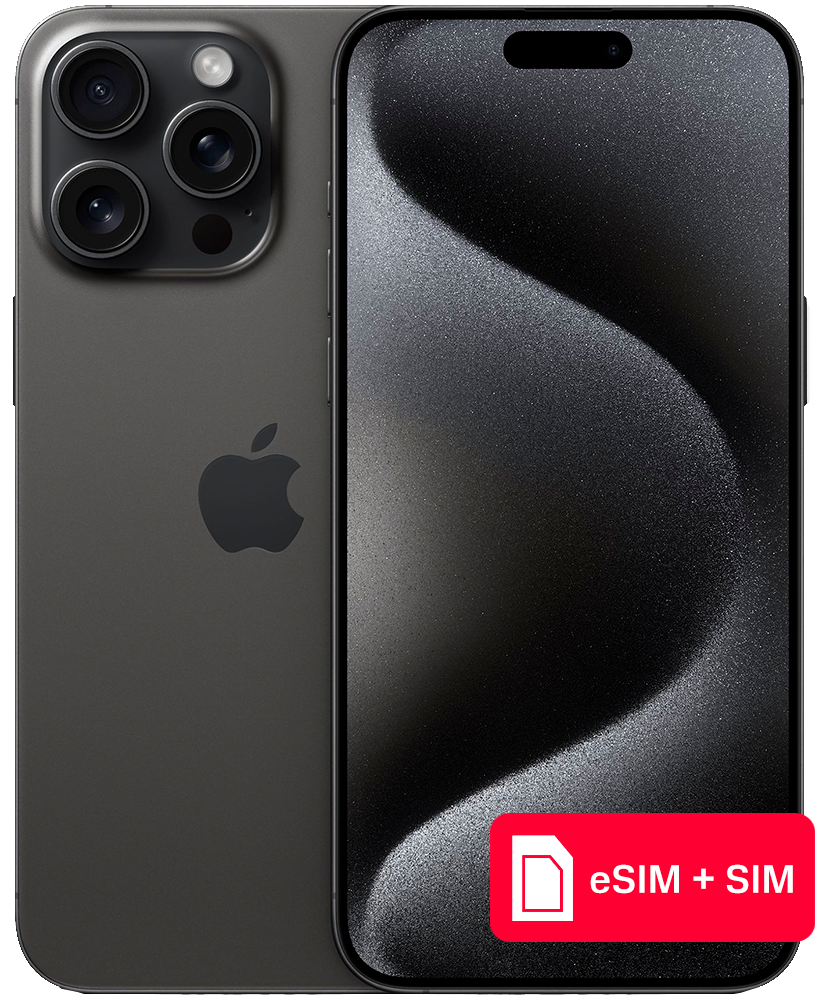 Смартфон Apple iPhone 15 Pro Max 256Gb eSIM + SIM Черный титан