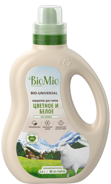 

Гель для стирки BioMio, Bio laundry Gel Colors&Whites универсальный 900мл