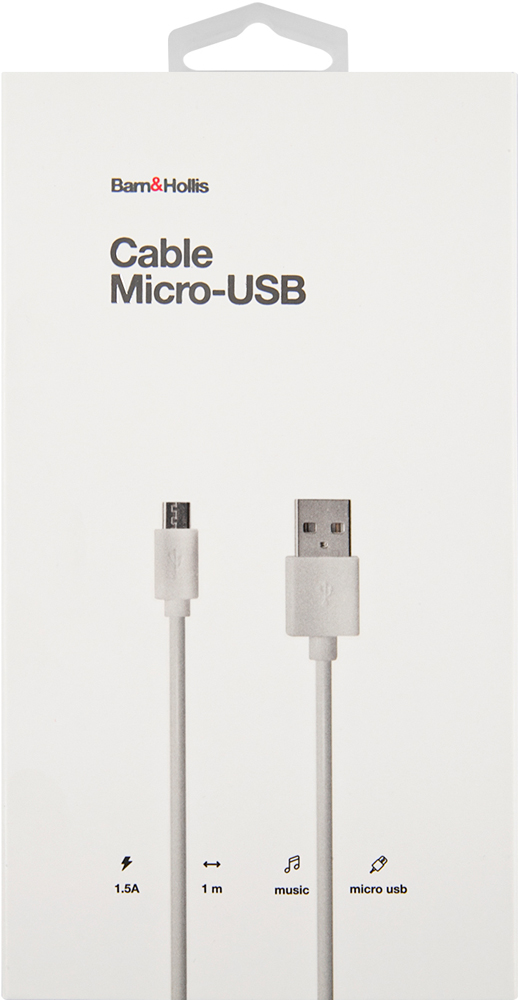 Дата-кабель Barn&Hollis USB-microUSB White 0307-0648 - фото 3