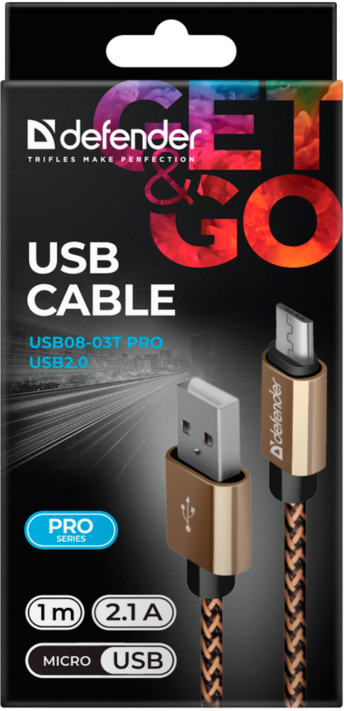 Дата-кабель Defender USB08-03T PRO USB-microUSB 1м Gold 0307-0711 - фото 4