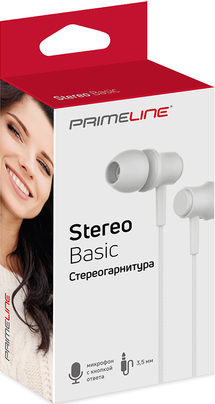 Наушники с микрофоном PrimeLine Stereo Basic Белые 0406-1775 4305 - фото 2