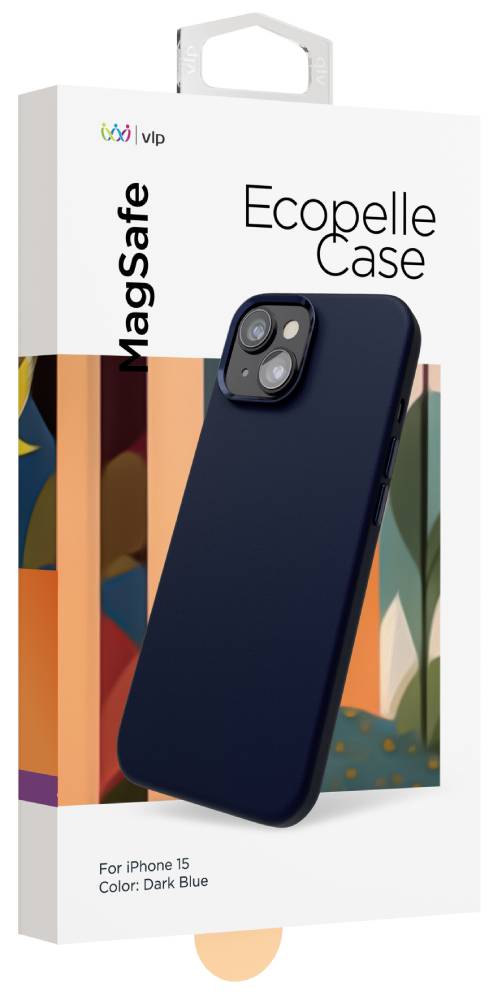 Чехол-накладка VLP Ecopelle Case с MagSafe для iPhone 15 Темно-синий 0314-0147 - фото 2
