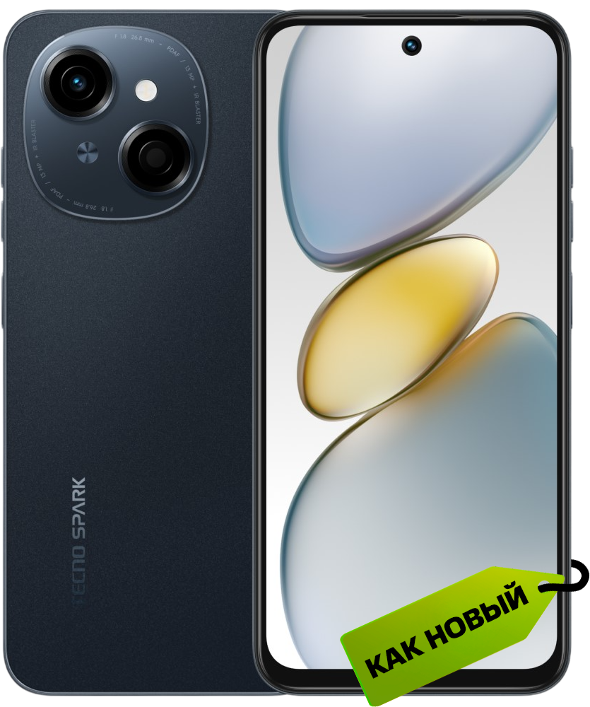 

Смартфон TECNO, Spark Go 1 4/128 Гб Черный "Как новый"