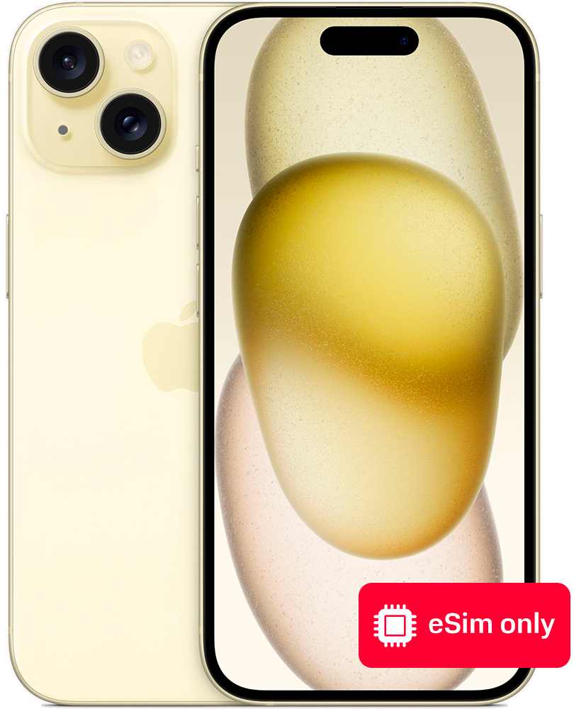 

Смартфон Apple, iPhone 15 256Gb eSIM only Желтый