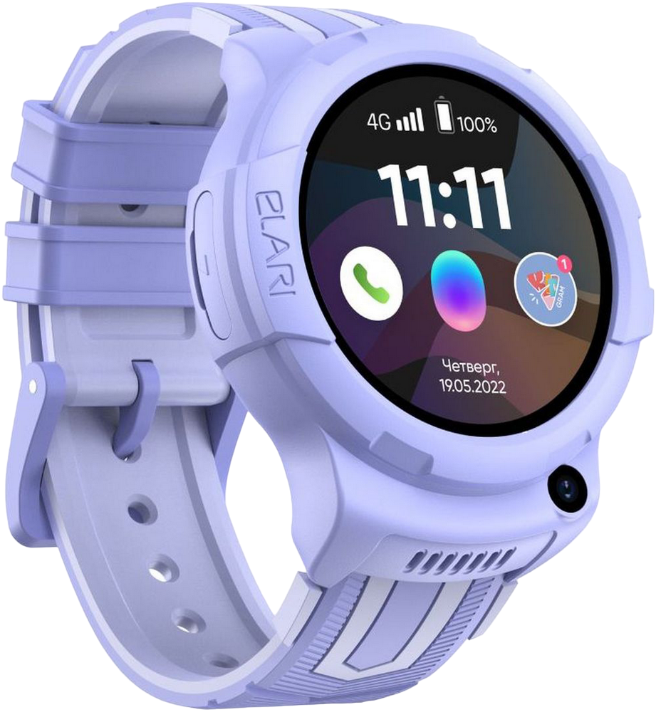 Детские часы Elari Kidphone 4G Wink Фиолетовые 0200-3482 - фото 1