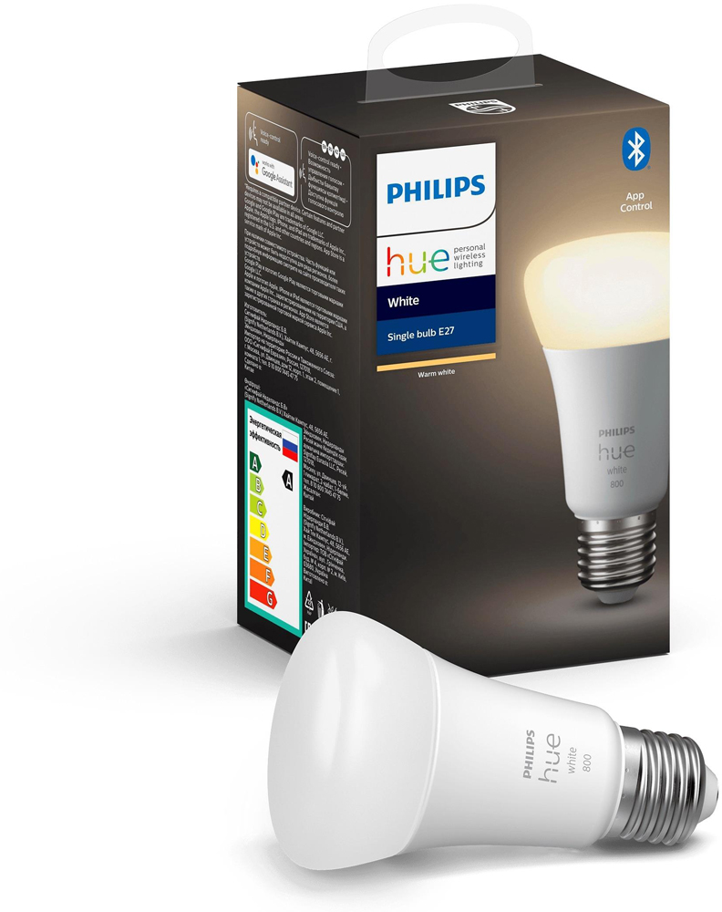 Лампа Philips Hue 9W A60 E27 RUS White лампочка эра f led a60 9w 827 e27 б0043433