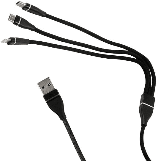 Дата-кабель RedLine USB A-Type-С+Lightning+Micro Black 0307-0639 USB A-Type-С+Lightning+Micro Black - фото 2