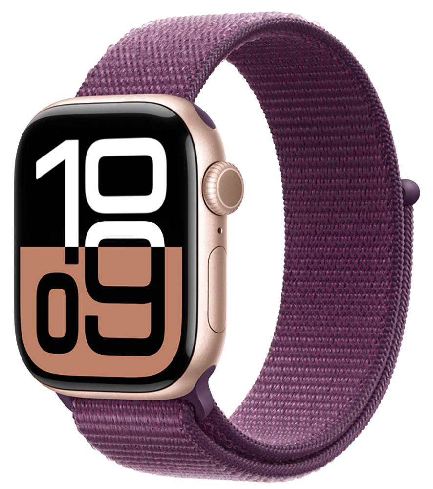 

Часы Apple, Watch Series 10 GPS 46мм корпус из алюминия Rose gold+ремешок Sport Loop plum