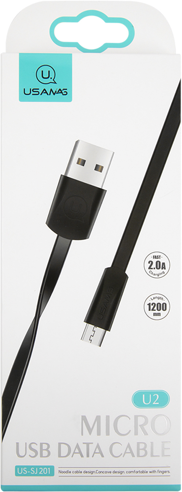 Дата-кабель USAMS U2 microUSB 1.5A плоский Black модуль usb порта для зарядки гибкий кабель для bq aquaris x xpro x2 x2 pro u2 u2 v plus lite m4 5 микрофонная плата