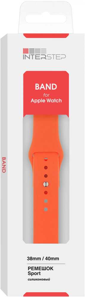 Ремешок для умных часов InterStep Sport Apple Watch 38/40мм силиконовый Orange 0400-1734 Sport Apple Watch 38/40мм силиконовый Orange - фото 7