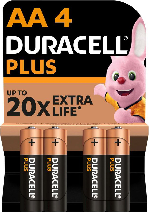 Батарея Duracell PLUS AA LR6-4BL 1,5v алкалиновая 4шт
