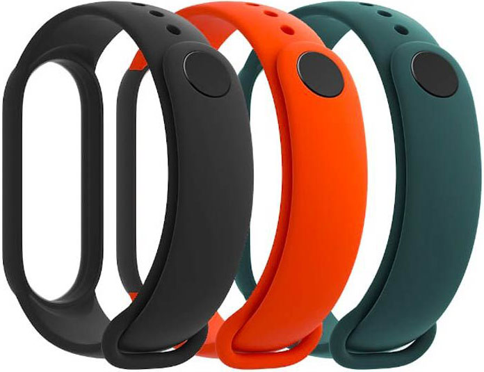 Набор ремешков для фитнес-браслетов Xiaomi Mi Band 5/6 Black/Orange/Turquoise (BHR4639GL) 0400-2057 Mi Band 5/6 Black/Orange/Turquoise (BHR4639GL) - фото 1