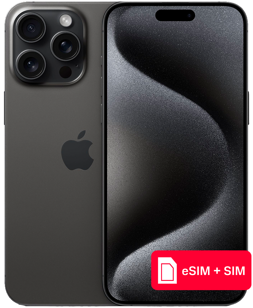 

Смартфон Apple, iPhone 15 Pro Max 1Tb eSIM + SIM Черный титан