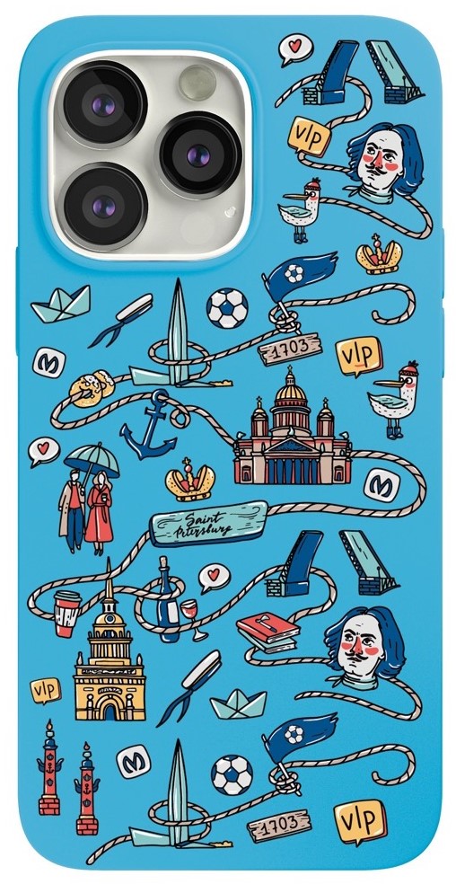 Клип-кейс VLP iPhone 13 Pro Art Collection Санкт-Петербург Light Blue 0313-9985 - фото 1