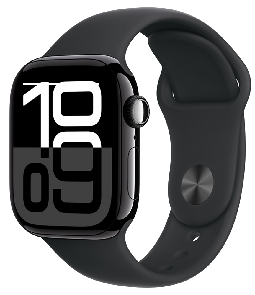 

Часы Apple, Watch Series 10 GPS 46мм корпус из алюминия Jet black+ремешок Sport Band black (M/L)