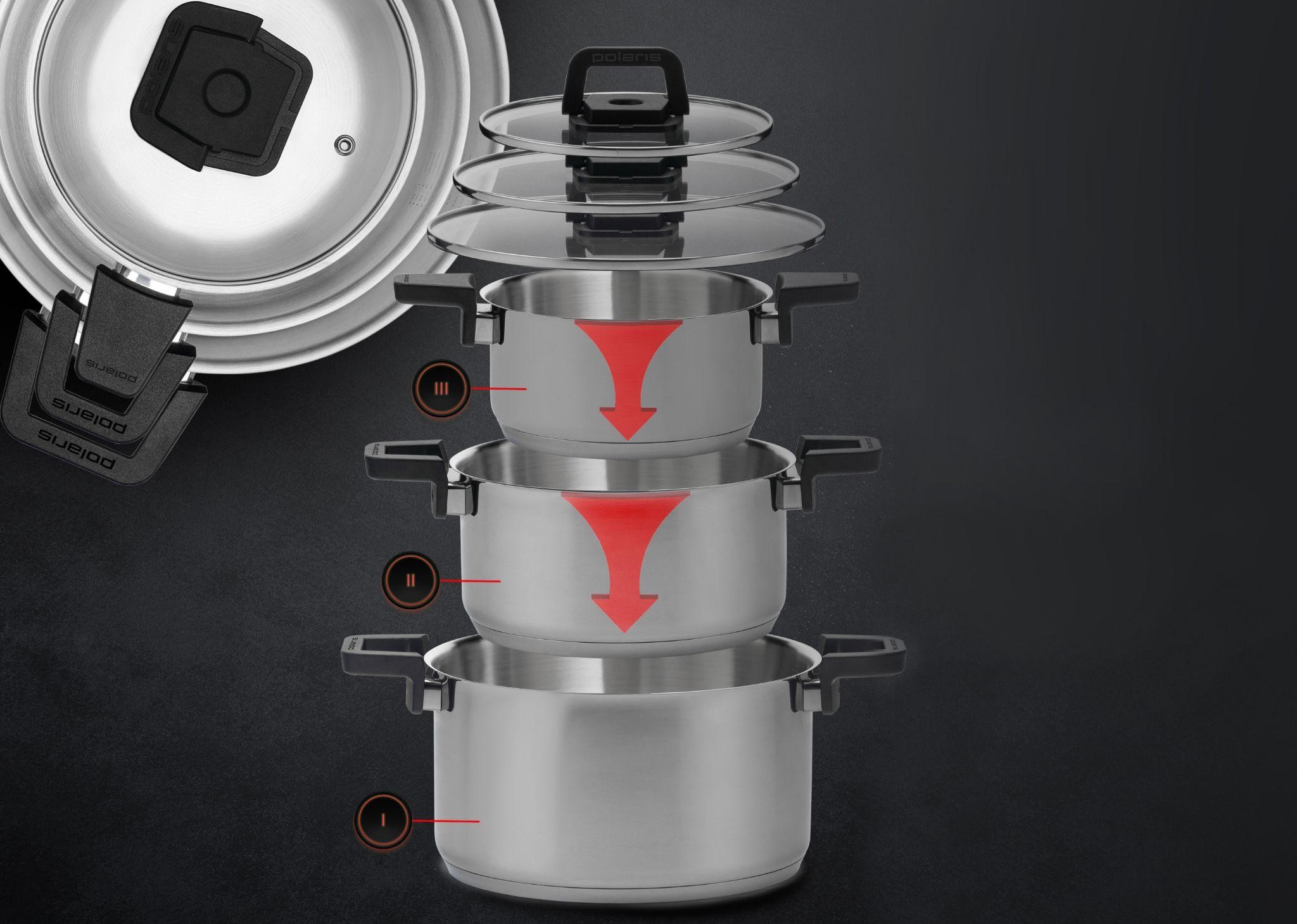 Набор посуды для приготовления polaris fold&keep-6s 6 предметов (кастрюли). Pr-7052. Набор кастрюл от полариз "fold keep. Кастрюля polaris estiva-28c. Набор посуды polaris fold&keep-6s-6 предметов.